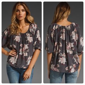 Joie 100% silk romantic floral newbury blouse